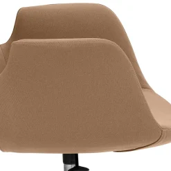 Wohnen Drehstuhl mit Armlehnen in Hellbraun Microfaser - Croco