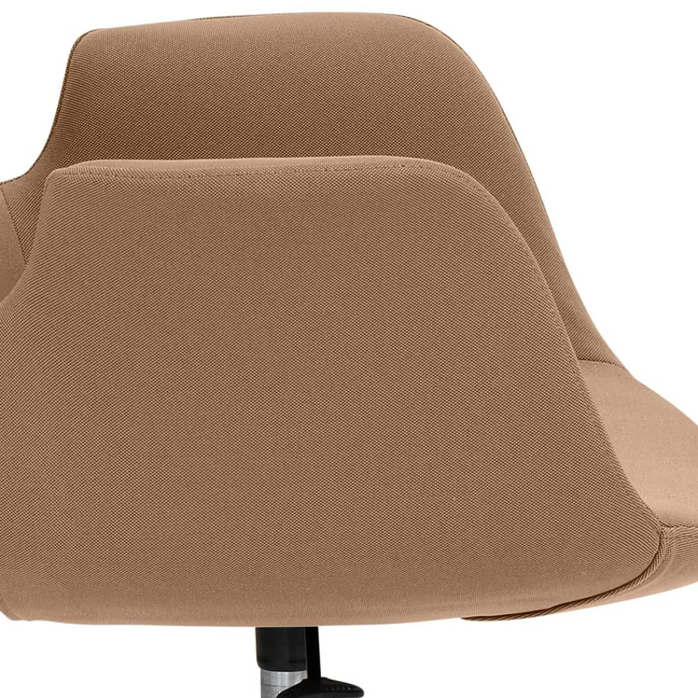 Wohnen Drehstuhl mit Armlehnen in Hellbraun Microfaser - Croco