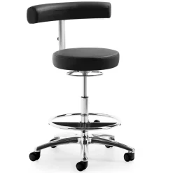 Wohnen Drehstuhl mit schmaler Rückenlehne in Schwarz - Azenta