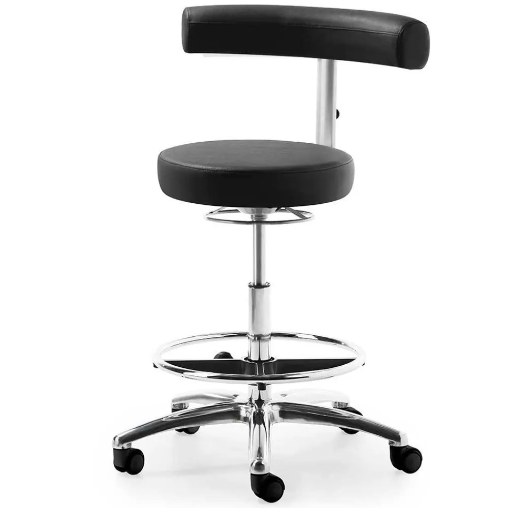 Wohnen Drehstuhl mit schmaler Rückenlehne in Schwarz - Azenta