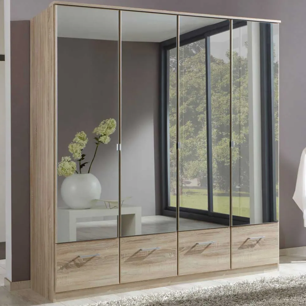 Wohnen Drehtüren Kleiderschrank Rommino in Eiche Sägerau