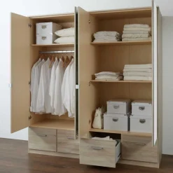 Wohnen Drehtüren Kleiderschrank Rommino in Eiche Sägerau