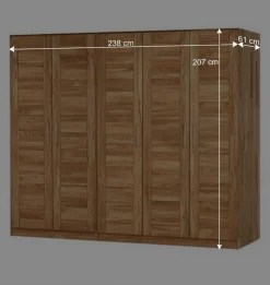 Wohnen Drehtürenschrank Cranos aus Wildeiche Massivholz