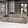 Wohnen Dreier Sofa aus Webstoff in Beige - Adamantia