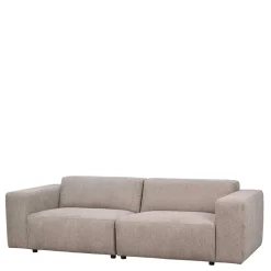 Wohnen Dreier Sofa aus Webstoff in Beige - Adamantia
