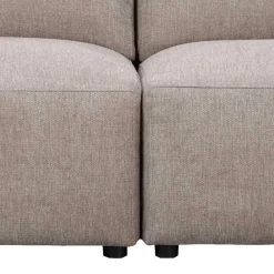 Wohnen Dreier Sofa aus Webstoff in Beige - Adamantia