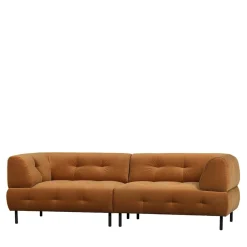 Wohnen Dreier Sofa mit Armlehnen in Hellbraun - Label