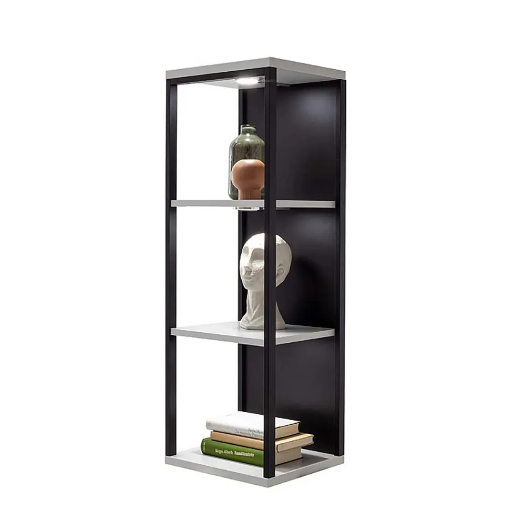 Wohnen Schwarze Möbel|Weiße Möbel*Dreiseitig offenes Wandregal in Weiß - Loazin