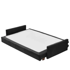 Wohnen Schlafsofas*Dreisitzer Bettcouch in Schwarz mit Eiche - Bornholma