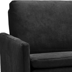 Wohnen Schlafsofas*Dreisitzer Bettcouch in Schwarz mit Eiche - Bornholma