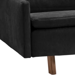 Wohnen Schlafsofas*Dreisitzer Bettcouch in Schwarz mit Eiche - Bornholma