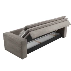 Wohnen Schlafsofas*Dreisitzer Bettsofa in Hellbraun Cord - Anyna