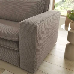 Wohnen Schlafsofas*Dreisitzer Bettsofa in Hellbraun Cord - Anyna