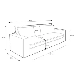 Wohnen Schlafsofas*Dreisitzer Bettsofa in Hellbraun Cord - Anyna