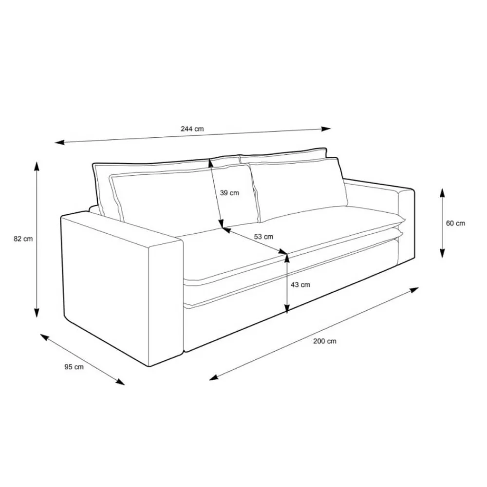 Wohnen Schlafsofas*Dreisitzer Bettsofa in Hellbraun Cord - Anyna