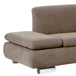 Wohnen Dreisitzer Eckcouch in Beigegrau mit Chrom - Hayley