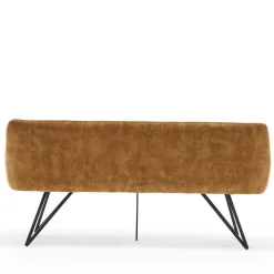 Wohnen Küchenbänke|Esszimmerbänke*Dreisitzer Esstisch Polsterbank in Ocker Velours - Cacassa