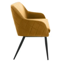 Wohnen Dreisitzer Esstischbank in Senfgelb Samt - Ligurian