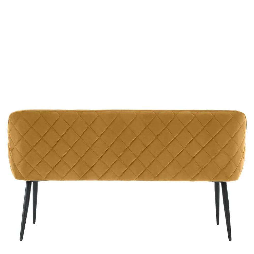 Wohnen Dreisitzer Esstischbank in Senfgelb Samt - Ligurian