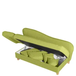 Wohnen Dreisitzer Polsterliege in Gelbgrün mit Buche - Blace