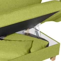 Wohnen Dreisitzer Polsterliege in Gelbgrün mit Buche - Blace