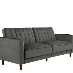 Wohnen Betten|Betten*Dreisitzer Schlafcouch in Grau Samt - Lessia