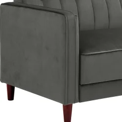 Wohnen Betten|Betten*Dreisitzer Schlafcouch in Grau Samt - Lessia