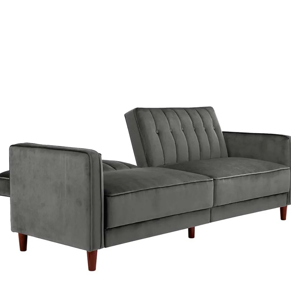 Wohnen Betten|Betten*Dreisitzer Schlafcouch in Grau Samt - Lessia