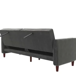 Wohnen Betten|Betten*Dreisitzer Schlafcouch in Grau Samt - Lessia