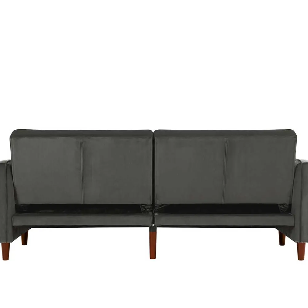 Wohnen Betten|Betten*Dreisitzer Schlafcouch in Grau Samt - Lessia