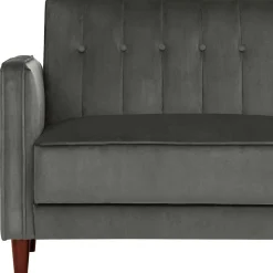 Wohnen Betten|Betten*Dreisitzer Schlafcouch in Grau Samt - Lessia