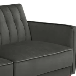 Wohnen Betten|Betten*Dreisitzer Schlafcouch in Grau Samt - Lessia