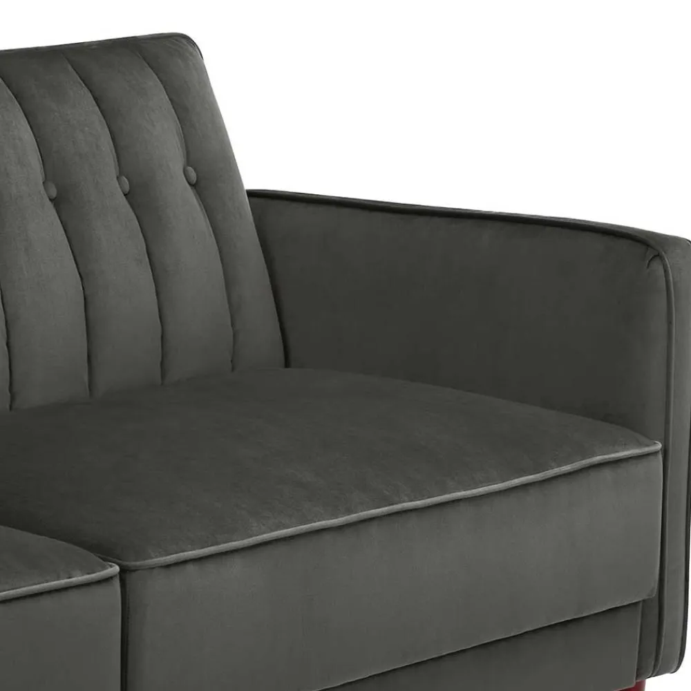 Wohnen Betten|Betten*Dreisitzer Schlafcouch in Grau Samt - Lessia