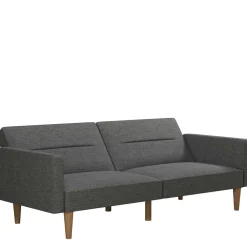 Wohnen Betten|Betten*Dreisitzer Schlafsofa in Grau und Holz Natur - Maragas