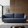 Wohnen Schlafsofas*Dreisitzer Wohnzimmersofa in Blaugrau Velours - Chiyom