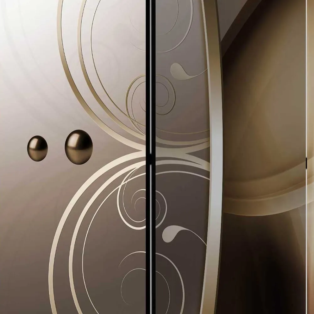 Wohnen Graue Möbel|Paravents*Druck Paravent mit elegantem Motiv in Grau Brau - Lozenna