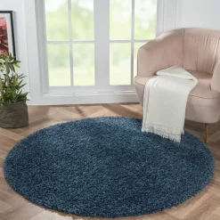 Wohnen Teppiche*Dunkelblauer Teppich mit 150 cm Durchmesser - Asnes