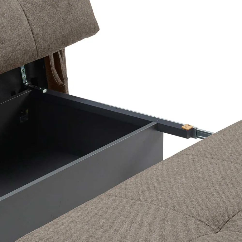 Wohnen Sofas|Sofa*Dunkelbraune Faltcouch mit Bettkasten - Cornello