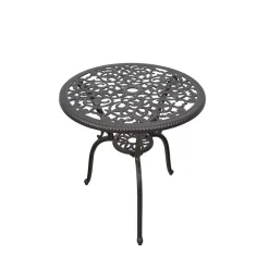 Wohnen Vintage Möbel|Metall-Gartenmöbel*Dunkelbrauner Metalltisch für Garten Hocumola dekorativ gestaltet