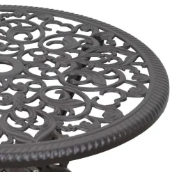 Wohnen Vintage Möbel|Metall-Gartenmöbel*Dunkelbrauner Metalltisch für Garten Hocumola dekorativ gestaltet