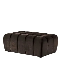 Wohnen Braune Möbel|Barhocker*Dunkelbrauner Wohnzimmerhocker aus Samt - Ladwica