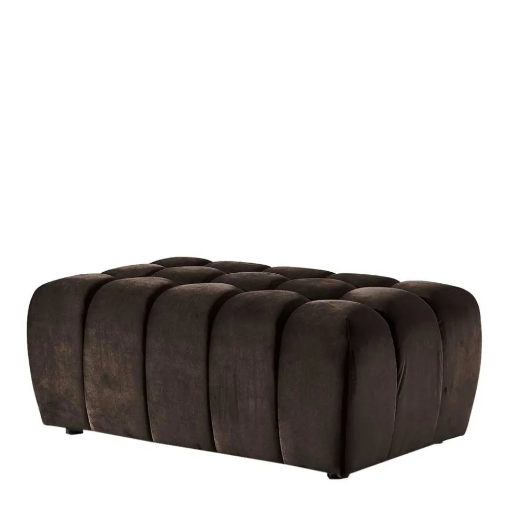 Wohnen Braune Möbel|Barhocker*Dunkelbrauner Wohnzimmerhocker aus Samt - Ladwica