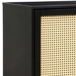 Wohnen Dunkelbraunes Highboard mit Wiener Geflecht - Santiana