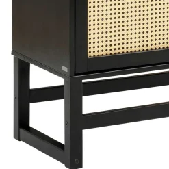 Wohnen Dunkelbraunes Highboard mit Wiener Geflecht - Santiana