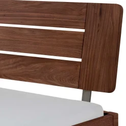 Wohnen Dunkelbraunes Massivholzbett aus Nussbaum - Elivazon