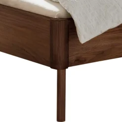 Wohnen Dunkelbraunes Massivholzbett aus Nussbaum - Elivazon