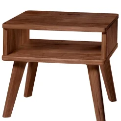 Wohnen Dunkelbraunes Massivholzbett aus Nussbaum - Elivazon