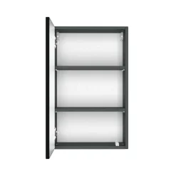 Wohnen Glasmöbel|Badezimmer Komplett*Dunkelgraue Badmöbel Kombination - Natarivos (vierteilig)