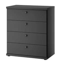 Wohnen Graue Möbel|Landhausmöbel*Dunkelgraue Kommode mit vier Schubladen - Mataram