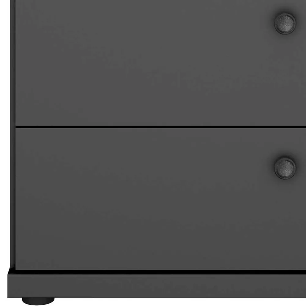 Wohnen Graue Möbel|Landhausmöbel*Dunkelgraue Kommode mit vier Schubladen - Mataram